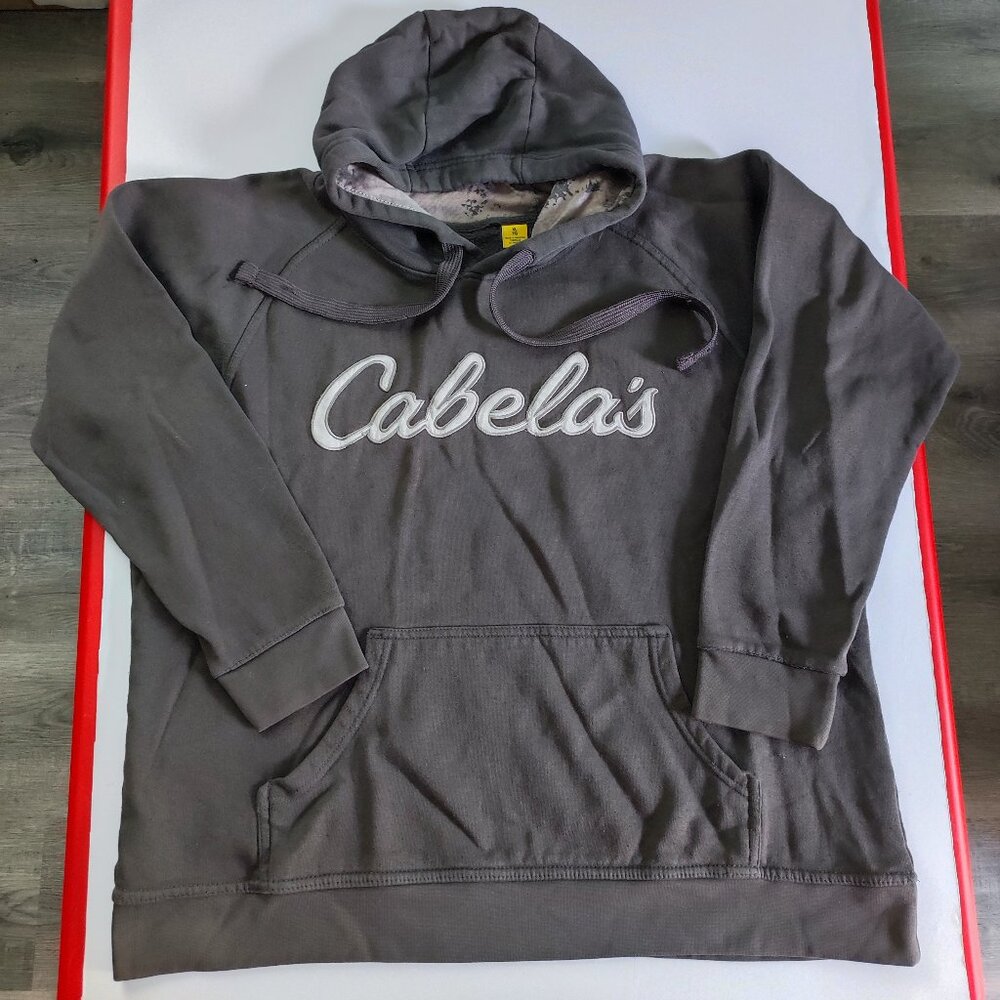 Cabela's pull over hoodie with kangaroo pockets grey men's size XL